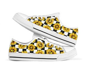 Chaussures basses à motif de pièces de puzzle tournesol pour la sensibilisation à l'autisme 0622
