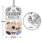 This Father Belongs To - Gift for dad, grandpa, mom, uncle, aunt, grandma - Personalized Stainless Steel Keychain