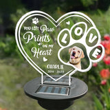 You Left Paw Print On Our Heart - Personalized Dog Garden Solar Light