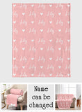 Custom Name Heart Pattern - Personalized Bestie Blanket
