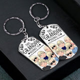 This Father Belongs To - Gift for dad, grandpa, mom, uncle, aunt, grandma - Personalized Stainless Steel Keychain