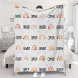 Custom Name Retro Rainbow - Personalized grandson Blanket
