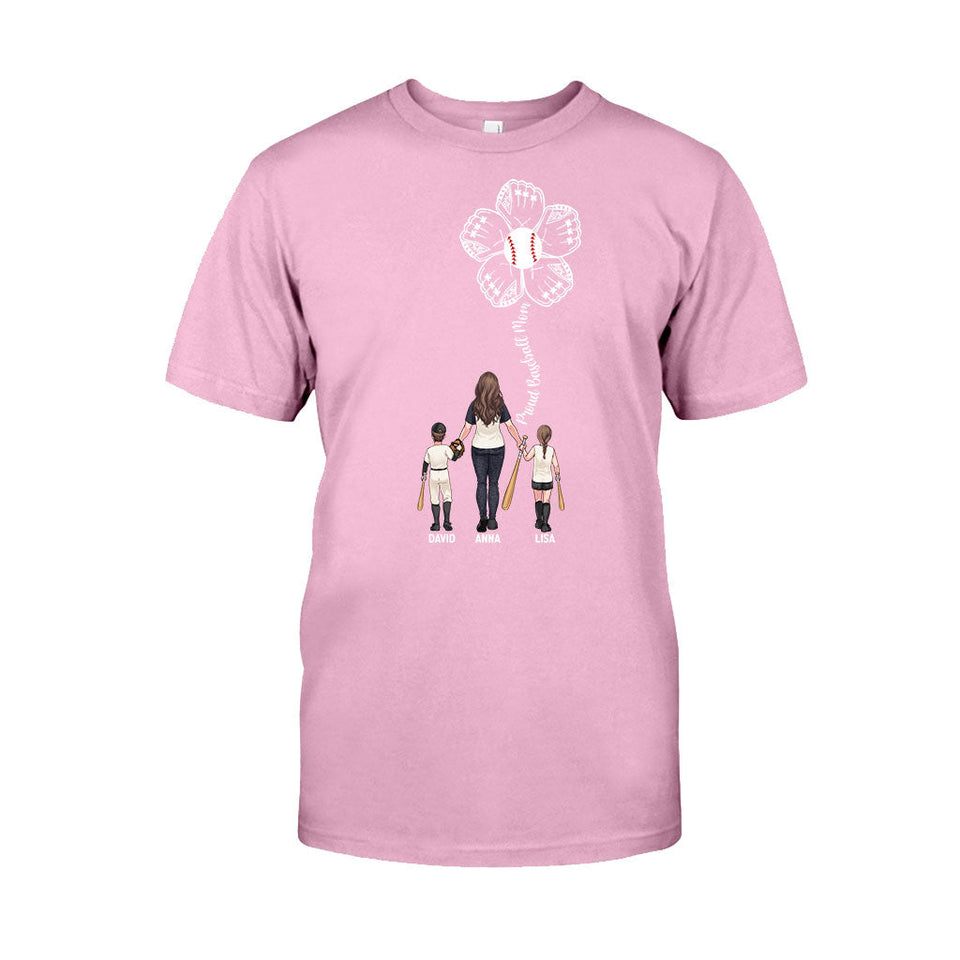 Proud Baseball Mom - Personalized Baseball T-shirt And Hoodie