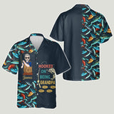 Hooked On Being Daddy - Fishing gift for dad, grandpa, him, husband - Personalized Hawaiian Shirt