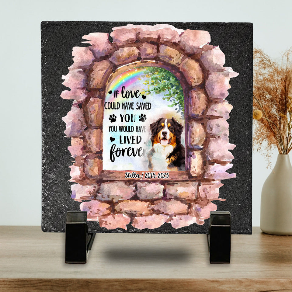No Longer By My Side - Personalized Dog Square Shaped Stone