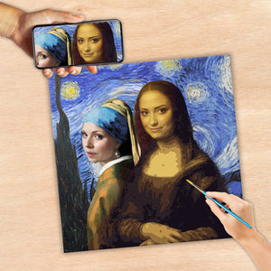 Bestie Selfie Mona Lisa Girl With Pearl Earrings - Personalized Bestie Paint By Numbers Kit
