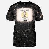 I’m Mostly Peace Love And Light - Personalized Yoga Bleached T-Shirt