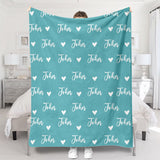 Custom Name Heart Pattern - Personalized Kid Blanket