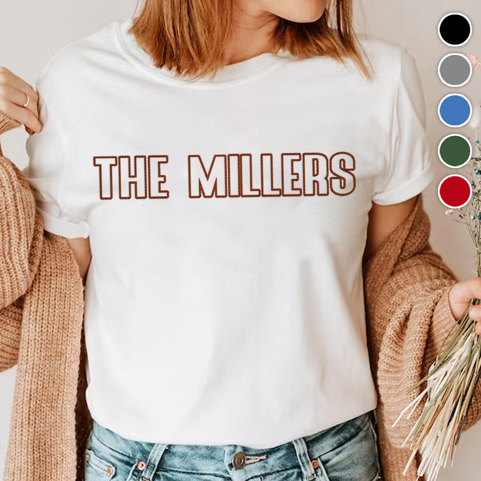 Custom Name - Personalized Family Embroidered T-shirt