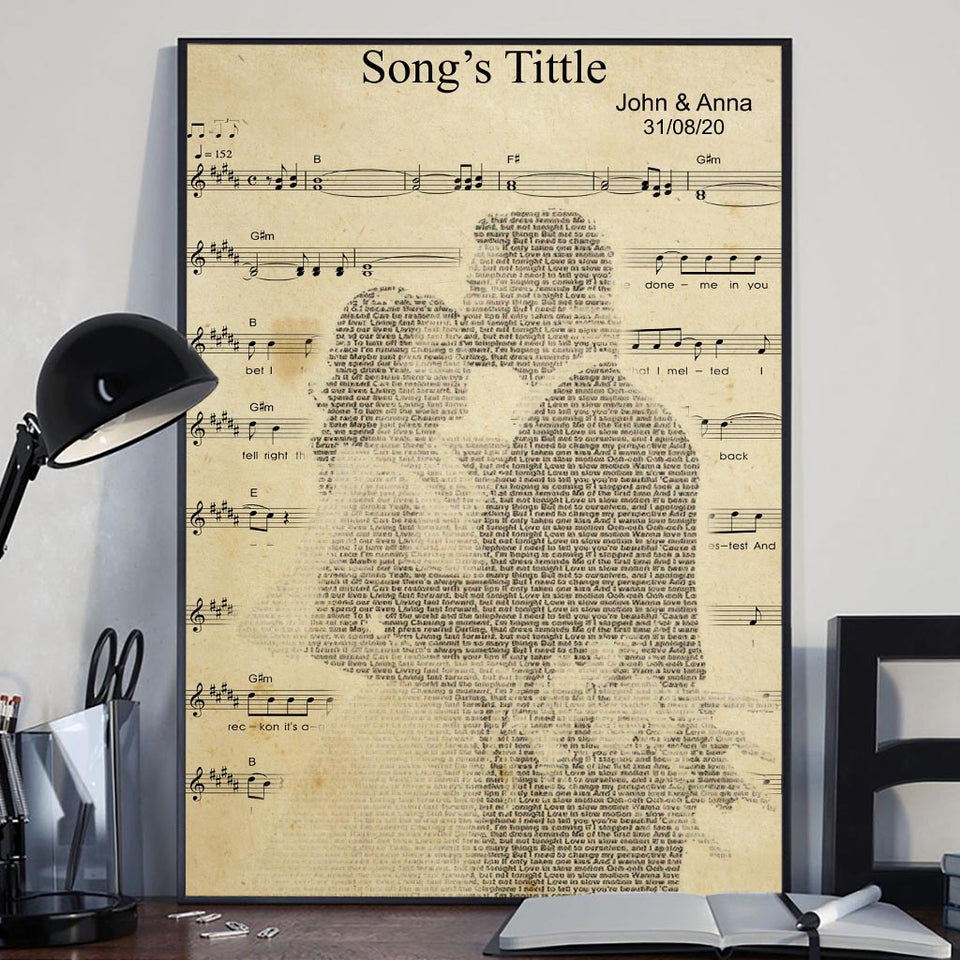 First Dance Song Lyrics - Personalized Husband And Wife Canvas And Poster