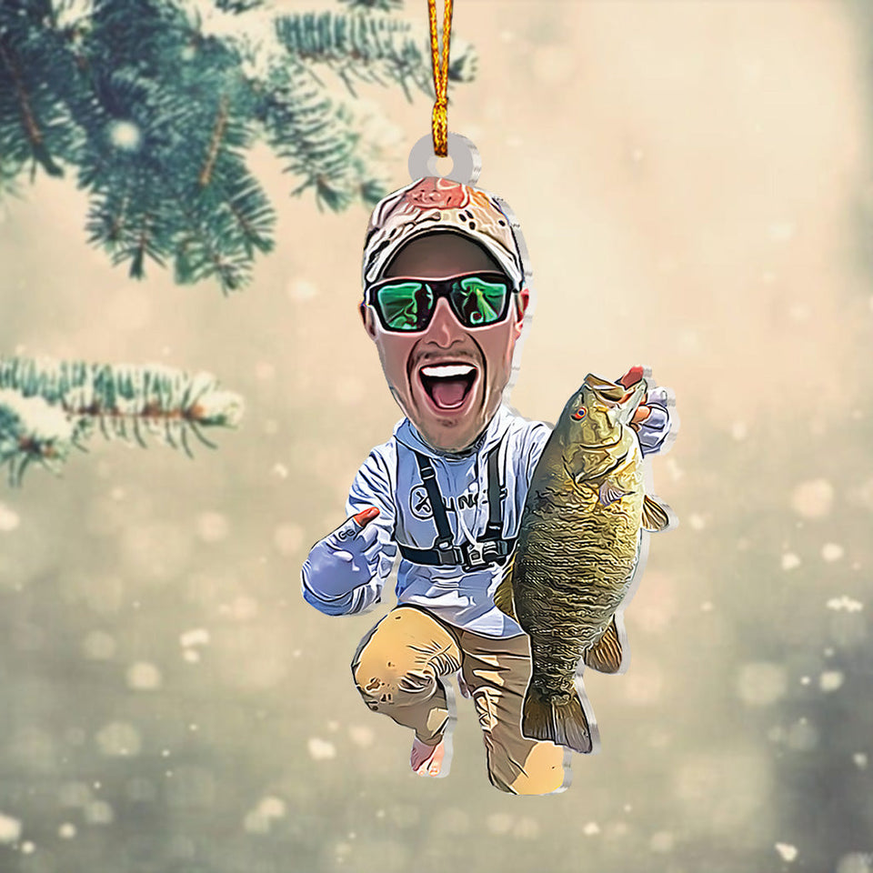 Cartoonize Funny Fishing - Personalized Fishing Ornament