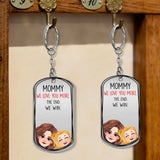 Dad I Love You More - Gift for dad, grandma, grandpa, mom, uncle, aunt - Personalized Stainless Steel Keychain