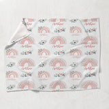 Retro Rainbow Custom Name - Personalized grandson Blanket