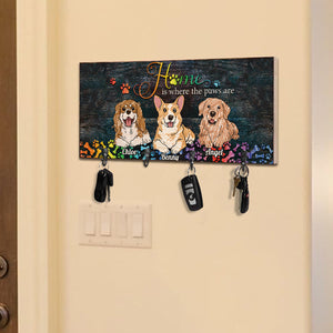 Home Is Where The Paws Are - Personalized Dog Key Rack