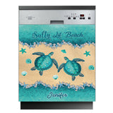 Salty Lil' Beach - Personalized Turtle Dishwasher Cover