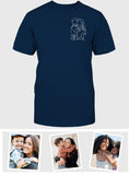 Custom Line Art - Personalized Aunt Embroidered T-shirt