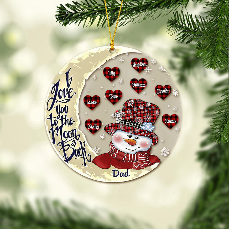 I Love You To The Moon - Gift for grandma, grandpa, mom, dad - Personalized Ornament