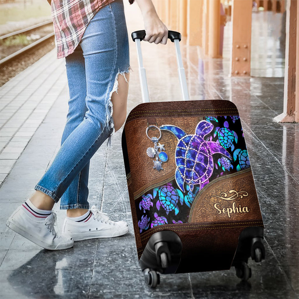 Salty Lil' Beach - Personalized Turtle Luggage Cover