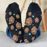Custom Face Galaxy - Personalized grandson Socks