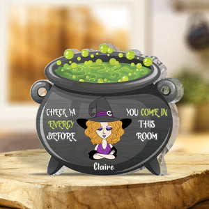 Check Ya Energy - Personalized Witch Custom Shaped Acrylic Plaque