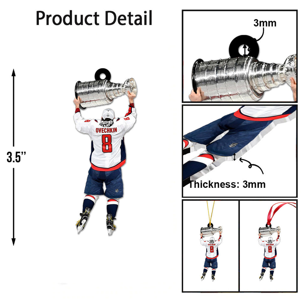 Photo Ornament - Hockey gift for son - Personalized Ornament