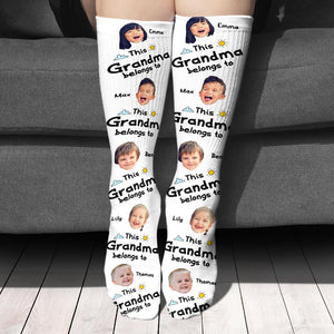 This Dad Belongs To - Gift for dad, grandpa, mom, uncle, aunt, grandma - Personalized Socks