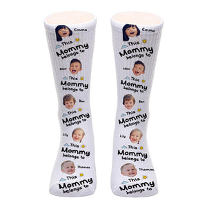 This Dad Belongs To - Gift for dad, grandpa, mom, uncle, aunt, grandma - Personalized Socks