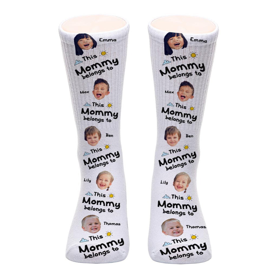 This Dad Belongs To - Gift for dad, grandpa, mom, uncle, aunt, grandma - Personalized Socks