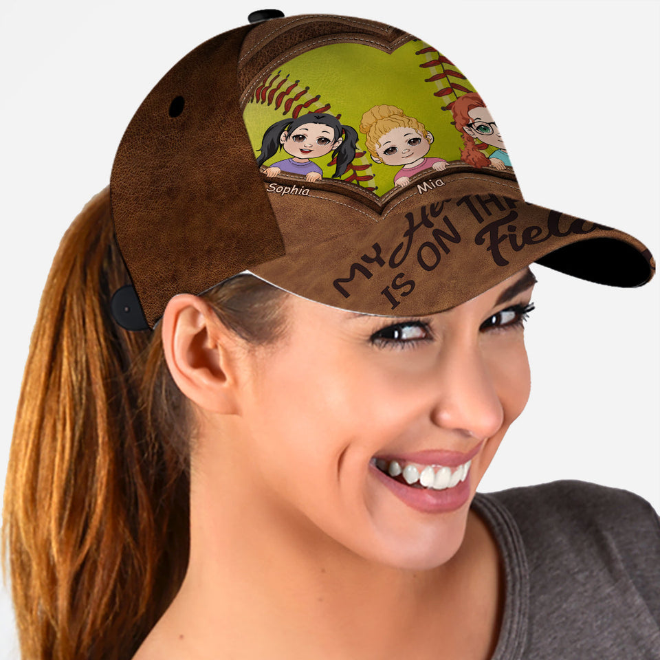 My Heart Is On That Field - Personalized Softball Classic Cap