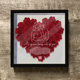 Romantic Couple Song Sound Wave Line Art - Personalized Couple Flower Shadow Box