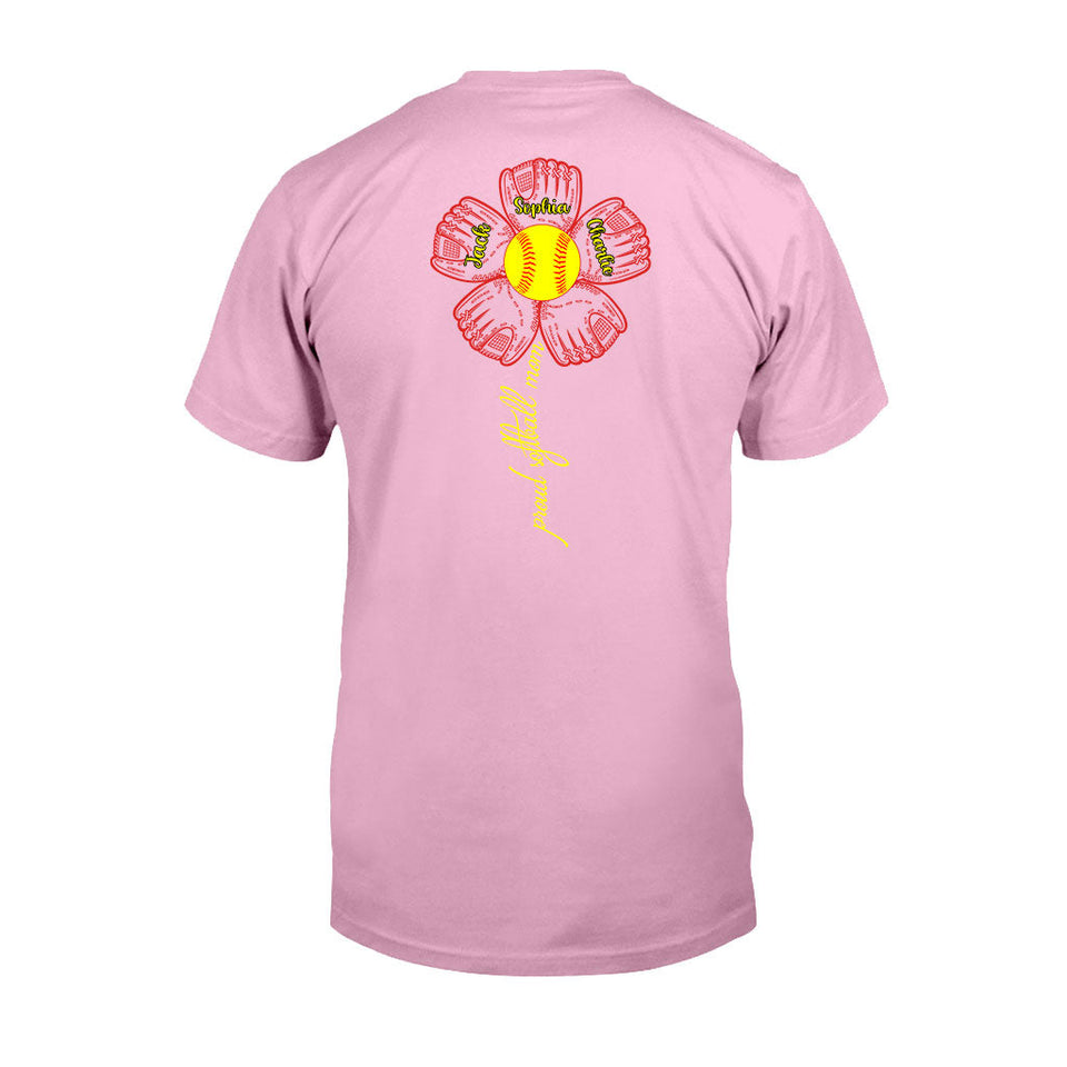 Proud Softball Mom Grandma Aunt - Personalized Softball T-shirt and Hoodie