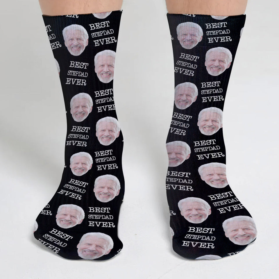 Custom Face - Personalized Step Dad Socks