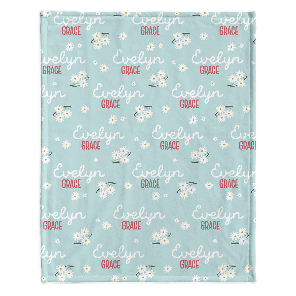 Daisy Custom Name - Personalized Newborn Blanket