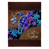 Salty Lil' Beach - Personalized Turtle Blanket
