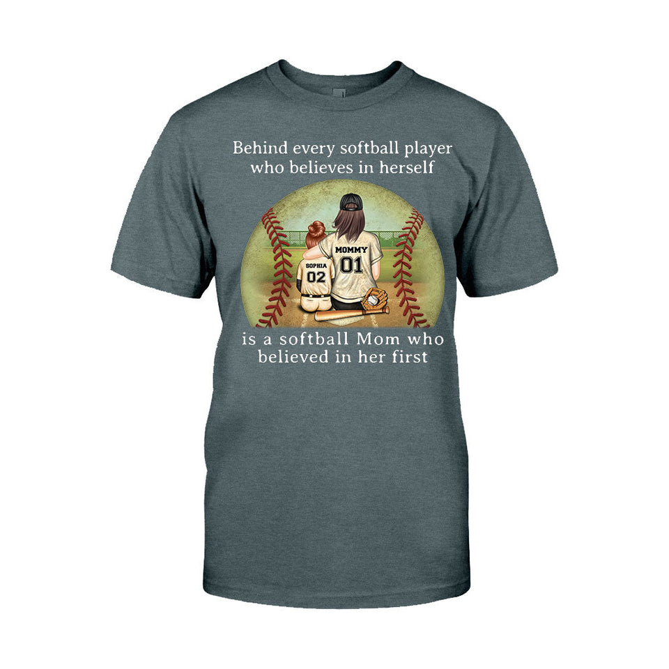 Softball Mom Believe - Personalized Softball T-shirt & Hoodie