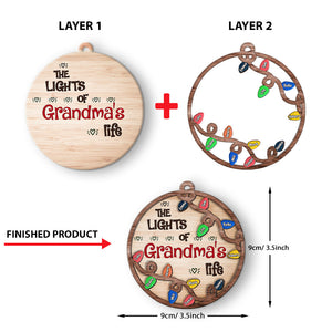 The Lights Of Grandma's Life - Personalized Grandma Layered Wood Ornament