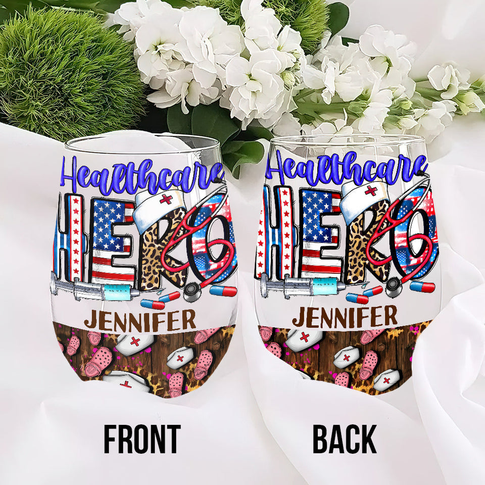 Nurse Life - Nurse gift for mom, her, wife, girlfrend - Personalized All Over Wine Glass