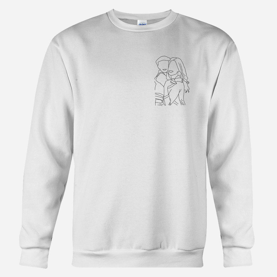 Custom Line Art - Personalized Step Mom Embroidered Sweater
