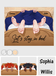 Let's Stay In Bed - Personalized Couple Wall Tapestry