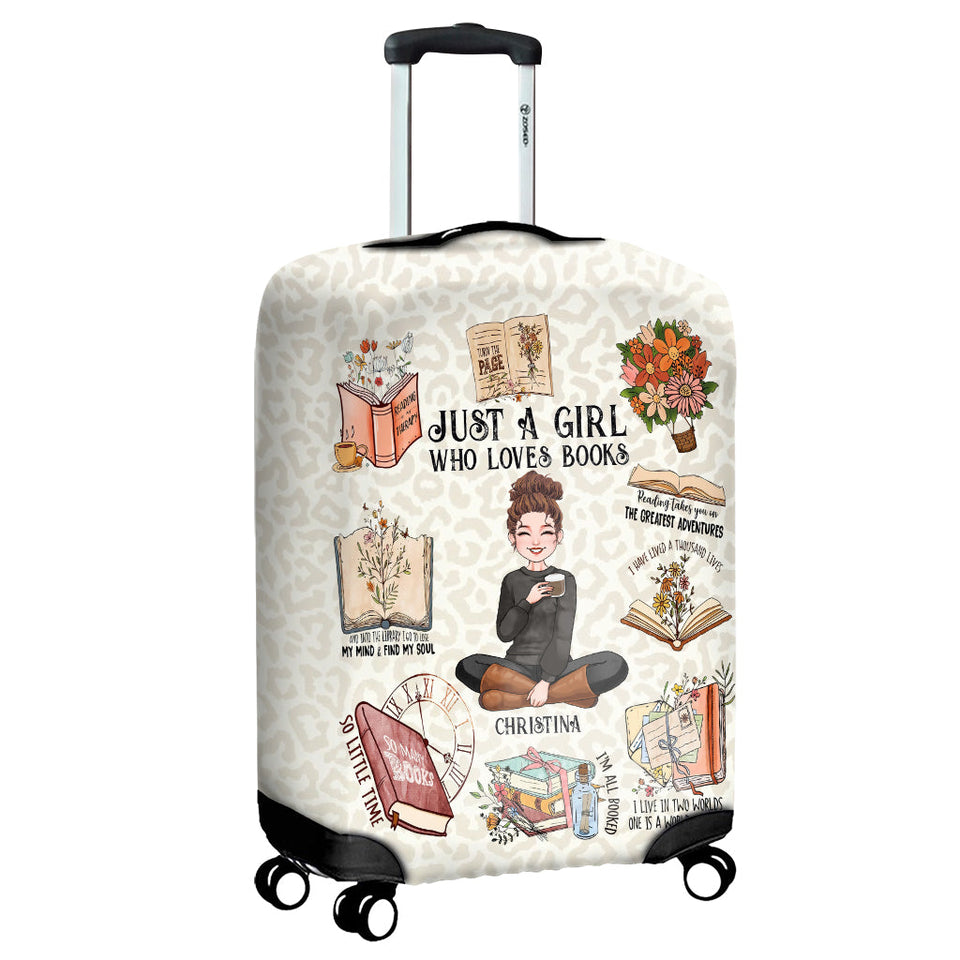 Just A Girl Who Loves Books - Personalized Book Luggage Cover