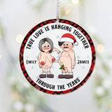 True Love Hanging Together Through The Years - Personalized Couple Ornament