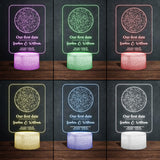 Our First Date - Personalized Couple Shaped Plaque Light Base