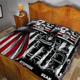 The Hero - Personalized Firefighter Quilt Set
