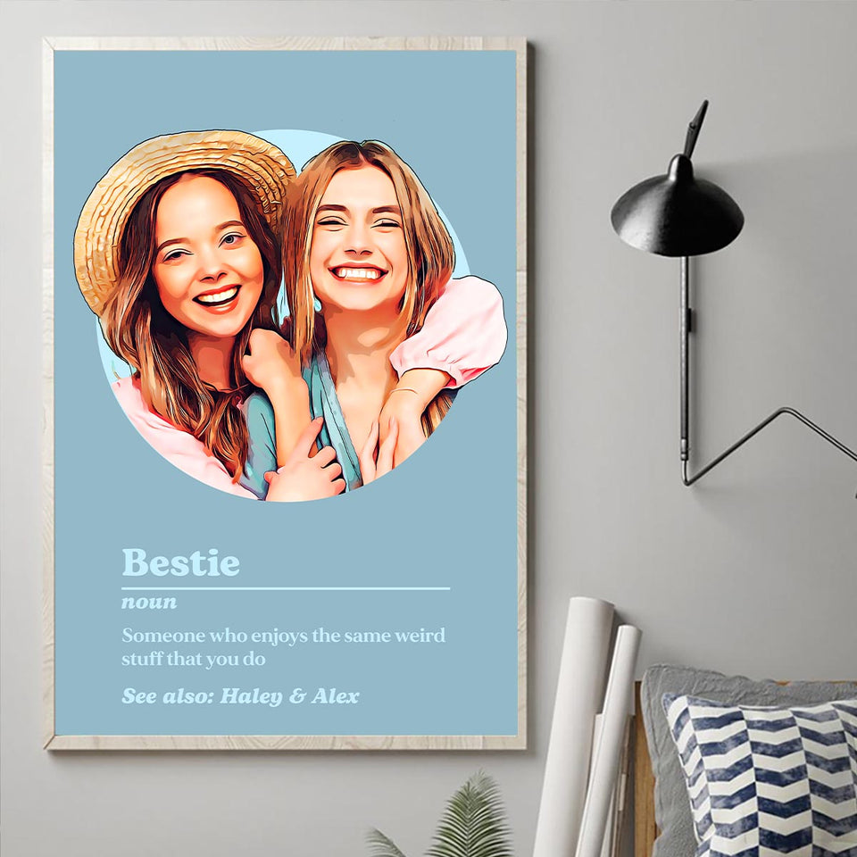 Bestie Portrait Definition - Personalized Bestie Canvas And Poster