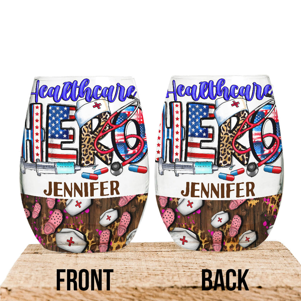 Nurse Life - Nurse gift for mom, her, wife, girlfrend - Personalized All Over Wine Glass