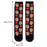 Custom Face Heart Pattern - Personalized grandson Socks