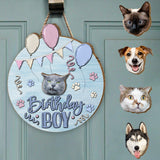 Birthday Boy Girl Pet Cat Dog - Personalized Cat Interchangeable Wood Sign