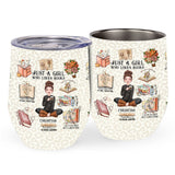 Just A Girl Who Loves Books - Personalized Book Wine Tumbler