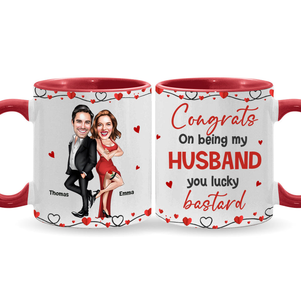 Congrats On Being My Husband - Personalized Couple Accent Mug