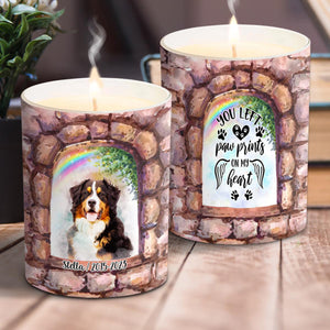 No Longer By My Side - Personalized Dog Candle With Wooden Lid